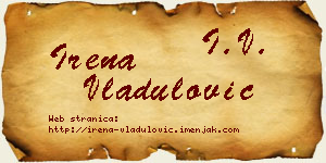 Irena Vladulović vizit kartica